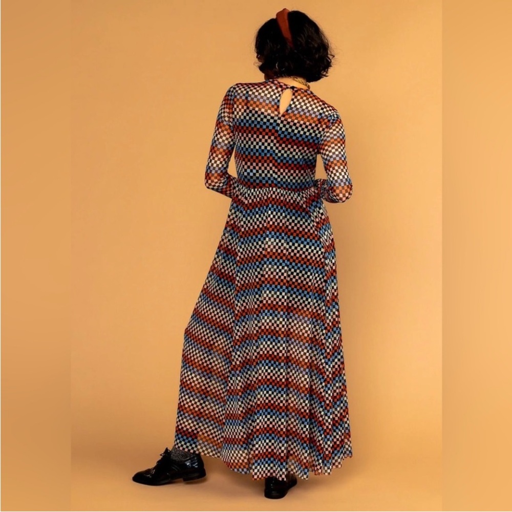 🩷💙BNIB Dressed in LaLa Multicolor Geometric Pattern Maxi Dress💙🩷 - Picture 2 of 7